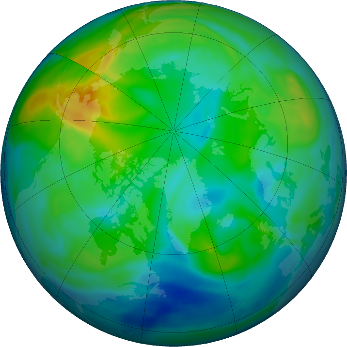 Arctic ozone map for 14 November 2022